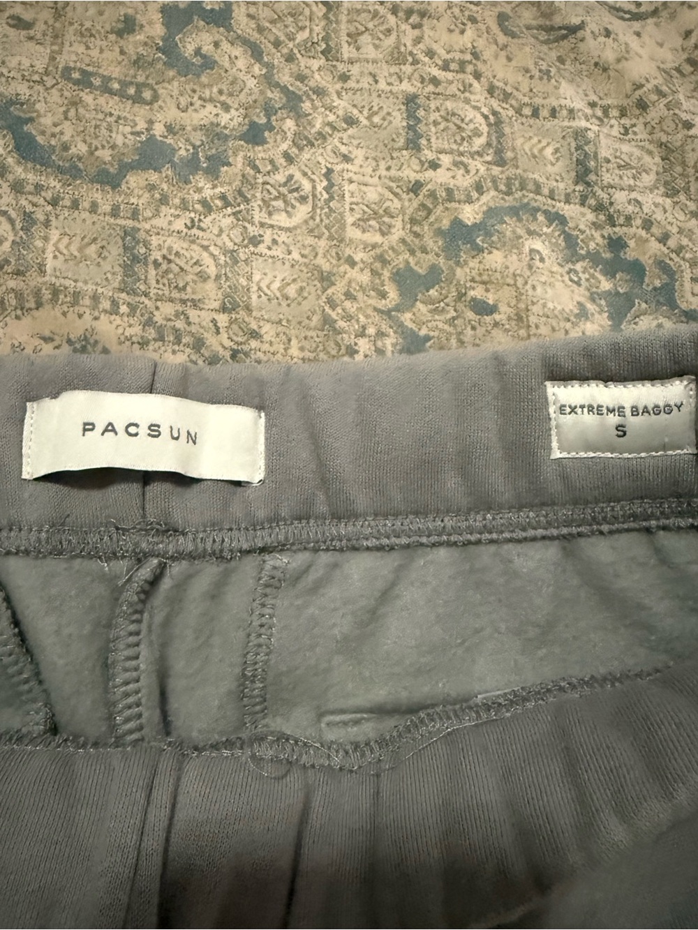 PacSun Light Gray Wide-Leg Drawstring Pants - Picture 3 of 3